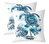 richhome Kids Sea Turtle Throw Pillow Covers 60x60cm Soft Ocean Animal Cushion Case for Boys Girls Teens Room Decor Reptile Tortoise Sea Underwater World Decor Pillowcases Women Men