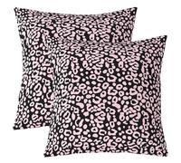 richhome Leopard Decor Pillowcase 40x40cm Pink Black Cheetah Throw Pillow Covers Set of 1 for Kids Boys Girls Decor Simple Modern Animal Print Cushion Case Bedroom Decor Indoor Outdoor