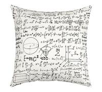 richhome Mathematics Formula Throw Pillow Cover,Math Science Numbers Formules Cushion Cover 20"x20" for Car RV,School Genius Student Educational Pillowcase Outdoor Pillow Cover Single Pack