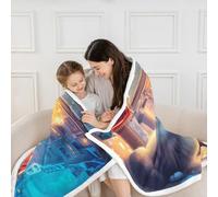 richhome Merry Christmas Fleece Throw Blanket Kawaii Cat Sherpa Blanket for Kids Women Men Plush Fuzzy Christmas Decorations Double 60x79Inch Happy New Year for Bed Couch Chair Living Room Decor