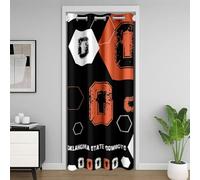 richhome Oklahoma State Cowboy Door Curtain for Doorway Window 86x203cm American Football Thermal Insulated Temporary Room Dividers Sports Fan Closet Cover Football City Bedroom Living Room