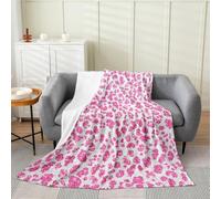 richhome Pink Rose Leopard Flannel Blanket Plush Fuzzy Cheetah Fleece Throw Blanket for Boys Girls Animal Print Plush Sofa Throw Leopard Fur Print Double 60x79Inch Safari for Bed Couch Chair