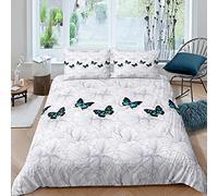 richhome Poney Floral Bedding 3 pieces,3D Butterfly Mystery Animal Comforter Cover for Teenager,Blooming Flowers Rustic Ultra Soft Bedding Set Quilt Cover King Size
