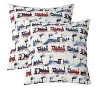 richhome Retro Train Throw Pillow Covers 45x45cm 1Pcs Kids Vintage Steam Engine Railway Transportation Cushion Case for Boys Girls Vehicle Locomotive Train Decor Pillowcase Home Decor