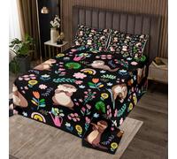 richhome Sea Otters Bedspread For Kids Boys Girls King Size Flower Leaves Plant Print Coverlet Set Cute Animals Quilted Coverlet Lovely Sealife Bedspread Cover Room Decor Cute Cartoon Otter