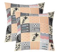 richhome Soccer Throw Pillow Covers Set of 1 For Kids Boys Girls 60x60cm Ball Sports Theme Cushion Case Football Decor Pillowcase Soccer Ball Game Indoor Outdoor Gaming Sports