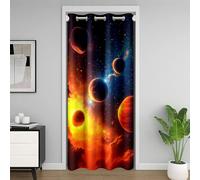 richhome Solar System Planets Stars Space Door Curtain for Doorway Privacy Cosmic Clouds for Bedroom Living Room Galaxy Room Divider Curtain 106x203cm Celestial Bodies Darkening Blackout Home Decor