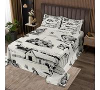 richhome Tractor Truck Bedspread Single Size Kids Duck Chicken Cow Farm Animals Coverlet Set for Boys Girls Teens RUKsic Farmhouse Funny Country Theme Quilted Coverlet Room Decor