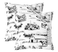 richhome Tractor Truck Throw Pillow Covers 55x55cm 1Pcs Kids Chicken Cow Duck Farm Animals Cushion Case for Boys Girls Teens Rustic Farmhouse Funny Country Theme Decor Pillowcase Home Decor