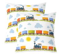 richhome Vintage Train Throw Pillow Covers 55x55cm 1Pcs Kids Cartoon Steam Engine Railway Transportation Cushion Case for Boys Girls Kawaii Retro Vehicle Locomotive Car Decor Pillowcase Home Decor
