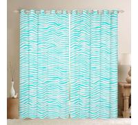 richhome Wave Stripes Curtains for Bedroom Living Room Blue Geometric Blackout Shades Abstract Zebra Stripe Room Darkening Curtain Modern Art Window Treatments, 2 Panels W52xL90Inch Luxury Decor