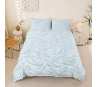 richhome Wave Stripes Duvet Cover King Size Boys Girls Light Blue Geometric Bedding Set Soft Abstract Zebra Stripe Comforter Cover 3Pcs Modern Art Bedroom DecorLuxury