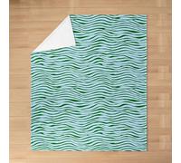 richhome Wave Stripes Flannel Blanket Plush Fuzzy Blue Green Geometric Fleece Throw Blanket for Boys Girls Abstract Zebra Stripe Plush Sofa Throw Single 50"x60" for Bed Couch Chair Living Room