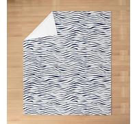richhome Wave Stripes Plush Throw Blanket Dark Blue Geometric Flannel Blanket 40"x50" Abstract Zebra Stripe All Season Modern Art for Couch Bed Sofa Luxury Bedroom Decor