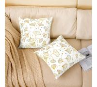 richhome Yellow Ginkgo Leaf Throw Pillow Covers 45x45cm Set of 4 Soft Vintage Floral Decor Pillowcases for Kids Teens Adults Flower Blossom Botanical Texture Tree Leaves Cushion Case Room Decor