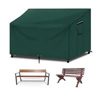 RICHIE Bench Covers Waterproof 2 Seater with Air vent, Windproof Anti-UV Tear-proof Heavy-duty 600D Oxford Fabric and PVC Lining, 2 seater Outdoor Bench Cover Sofa Cover (134x66x63/89cm) - Green