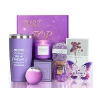 RICHIE Birthday Gifts for Women, Unique Friend Gifts for Her, Lavender Self Care Get Well Soon Gifts Set for Mum Sister Wife, Spa Bath Set Bath Bombs Present, Christmas Valentines Mothers Day Gift Box
