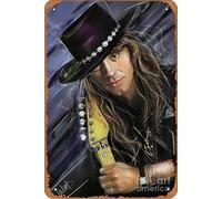 Richie Sambora Painting - Richie Sambora - Poster Vintage Tin Sign Metal Poster Plaque Retro Wall Decor Poster for Home Hotel Cafes Sign Gift 8x12 Inch