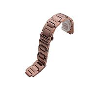 Richie strap]14mm/18mm/20mm/22mm Stainless Steel Watch Strap Band Buckle Metal Clasp Fits for Cartier Blue Balloon (18mm, Rose Gold)