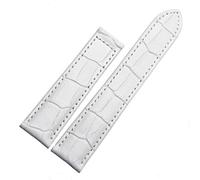 Richie strap]16mm 18mm 20mm Crocodile Skin Pattern Leather Watch Band Strap Buckle for Cartier Tank (16mm, White(No Buckle))