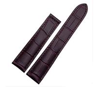 Richie strap]16mm 18mm 20mm Crocodile Skin Pattern Leather Watch Band Strap Buckle for Cartier Tank (20mm, Purple(No Buckle))