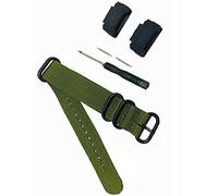 Richie strap]16mm Adapters Replacement Nylon Watch Band Strap for G-Shock MIL-Shock GA-110/100/150/200/300/400 GD-100//120 G-8900 GW-M5610 DW-6900 G-5600 GW-6900 DW-9052 GLS-8900 (Green)