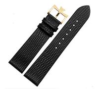 Richie strap]18mm 20mm Genuine Leather Watch Band Strap Buckle for Vacheron Constantin Watch (20mm, Black(Gold Buckle))