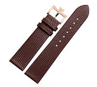 Richie strap]18mm 20mm Genuine Leather Watch Band Strap Buckle for Vacheron Constantin Watch (20mm, Brown(Rose Gold Buckle))