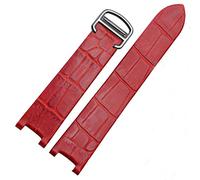 Richie strap]20 mm for Pasha De Cartier Leather Watch Band Strap Bracelet Belt (Red)
