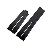 Richie strap]20mm/21mm Rubber Watch Strap Band Deployment Buckle Replacement fits Rolex Yacht Master Oysterflex Submariner GMT Daytona 5513/16800/14060/16610/16613 (20mm, White（No Buckle）)