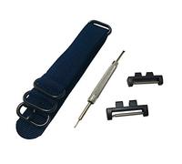 Richie strap] 20mm 5 Ring Nylon Watch Band Strap GMWB5000 Metal Adapters Kit for Casio GShock G-Shock GMW-B5000 (Blue)