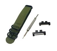 Richie strap] 20mm 5 Ring Nylon Watch Band Strap GMWB5000 Metal Adapters Kit for Casio GShock G-Shock GMW-B5000 (Green)