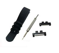 Richie strap] 20mm 5 Ring Nylon Watch Band Strap GMWB5000 Metal Adapters Kit for Casio GShock G-Shock GMW-B5000 (Black)