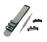 Richie strap] 20mm 5 Ring Nylon Watch Band Strap GMWB5000 Metal Adapters Kit for Casio GShock G-Shock GMW-B5000 (Gray)