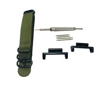 Richie strap] 20mm 5 Ring Nylon Watch Band Strap GWM5610 16mm-Lug Metal Adapters Kit for Casio GShock 5600/5610 G100 GW2310 DW6600/GW6900 GA800 5700 (Green)