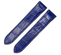 Richie strap]20mm Alligator Grain Leather Strap Watch Band Fits for Cartier Santos100 XL Non-Chronograph (Blue)
