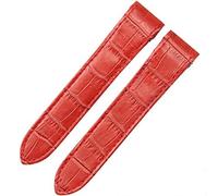 Richie strap]20mm Alligator Grain Leather Strap Watch Band Fits for Cartier Santos100 XL Non-Chronograph (Red)