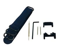 Richie strap] 22mm 5 Ring Nylon Watch Band Strap GWG1000 Metal Adapters Kit for Casio GShock G-Shock GWG-1000 (Blue)