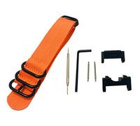 Richie strap] 22mm 5 Ring Nylon Watch Band Strap GWG1000 Metal Adapters Kit for Casio GShock G-Shock GWG-1000 (Orange)