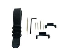 Richie strap] 22mm 5 Ring Nylon Watch Band Strap Metal Adapters Kit for Casio GShock GG-1000 GSG-100 GWG-100 GWG100 GSG100 (Black)