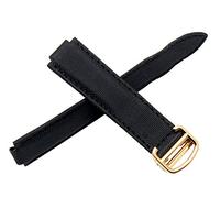 Richie strap]Canvas & Leather Watch Band Strap Replacement with 18mm /20mm Fits for Cartier Ballon Bleu(Buckle) (18mm, Golden Buckle)