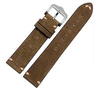 Richie strap]Classic Vintage Leather Watch Band Strap Fits for Omega or Rolex 5513 1675 6542 1680 1803 Submariner GMT (20mm, Dark Green)