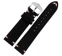 Richie strap]Classic Vintage Leather Watch Band Strap Fits for Omega or Rolex 5513 1675 6542 1680 1803 Submariner GMT (22mm, Black)