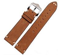 Richie strap]Classic Vintage Leather Watch Band Strap Fits for Omega or Rolex 5513 1675 6542 1680 1803 Submariner GMT (20mm, Khaki)