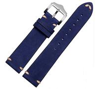 Richie strap]Classic Vintage Leather Watch Band Strap Fits for Omega or Rolex 5513 1675 6542 1680 1803 Submariner GMT (22mm, Blue)