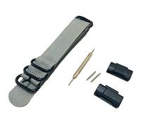 Richie strap] Loop Replacement 22mm Nylon Watch Strap Sports Woven Wristband Metal Adapters Kit for Casio GShock PRW-6000 6100 3000 3100 (Gray)
