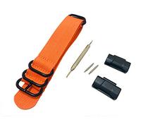 Richie strap] Loop Replacement 22mm Nylon Watch Strap Sports Woven Wristband Metal Adapters Kit for Casio GShock PRW-6000 6100 3000 3100 (Orange)