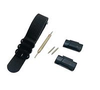Richie strap] Loop Replacement 22mm Nylon Watch Strap Sports Woven Wristband Metal Adapters Kit for Casio GShock PRW-6000 6100 3000 3100 (Black)