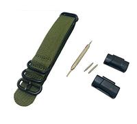 Richie strap] Loop Replacement 22mm Nylon Watch Strap Sports Woven Wristband Metal Adapters Kit for Casio GShock PRW-6000 6100 3000 3100 (Green)
