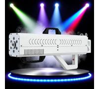 richigblosmum 1500W Handheld Smoke Machine - 7-Color LED Lights & Adjustable Fog Output with Digital Display & 0.3L Tank - Portable Fog Gun for DJ Parties, Concerts, Stage Shows & Events White